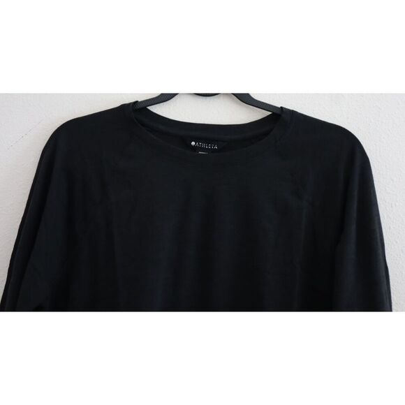 Athleta 624104-00 Women's Sz Medium Black Long Sleeve Classic Slub Top - Picture 5 of 10